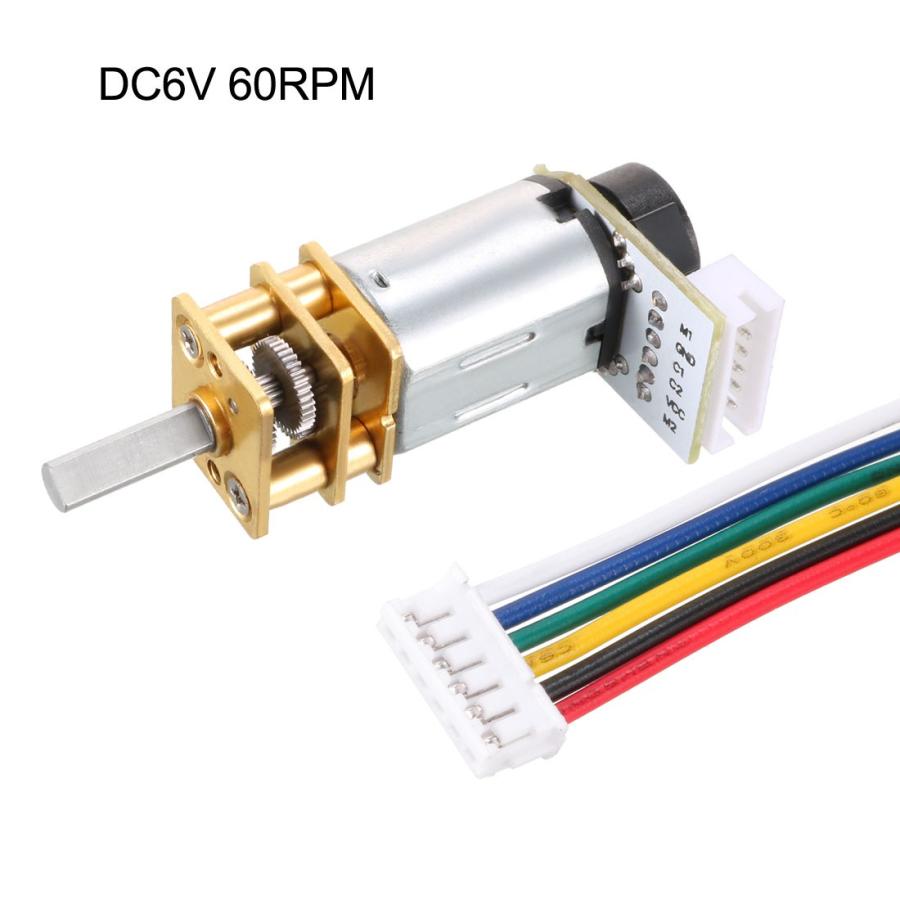 uxcell GA12-N20 DCギヤードモーター 6V 60RPM Dタイプ 3mmx9mm