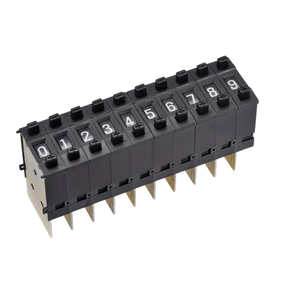 uxcell DIP スイッチ DIP スイッチ BCD コード サム ホイール スイッチ KM1 -9 デジタル ブラック 1個入り