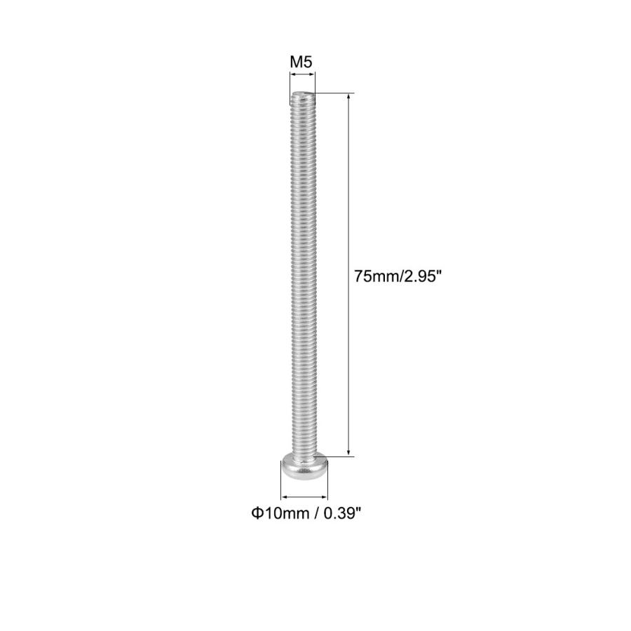 uxcell ボルト M5 x 75mm 機械ネジ十字穴付きなべ 機械ねじファスナ ボルト 1個入れ｜soten｜04