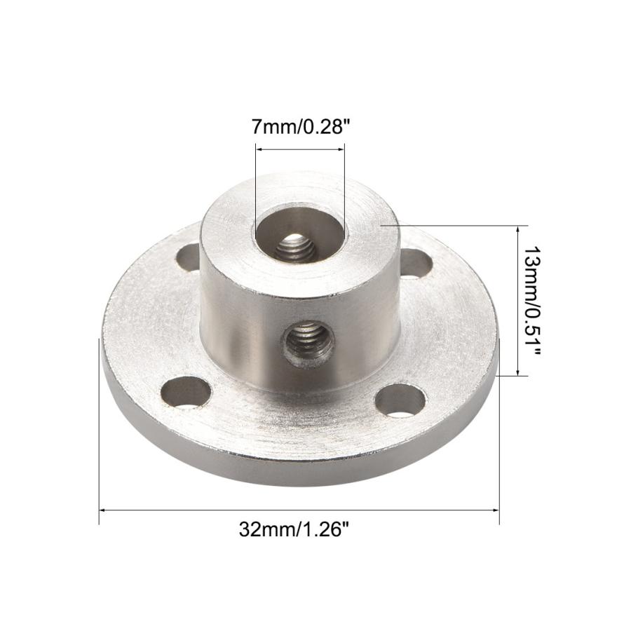 uxcell フランジカップリング 固定ネジ アルミ合金製 7mm H13*D16
