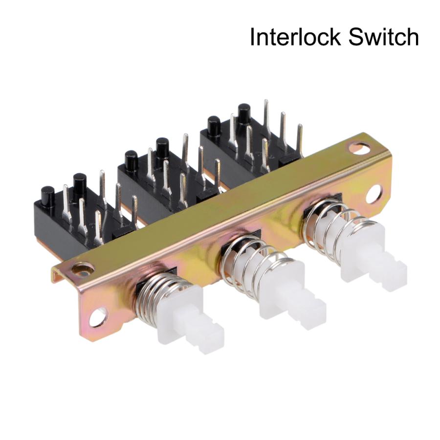 uxcell インターロックプッシュボタンスイッチ ピアノタイプ DPDT 6