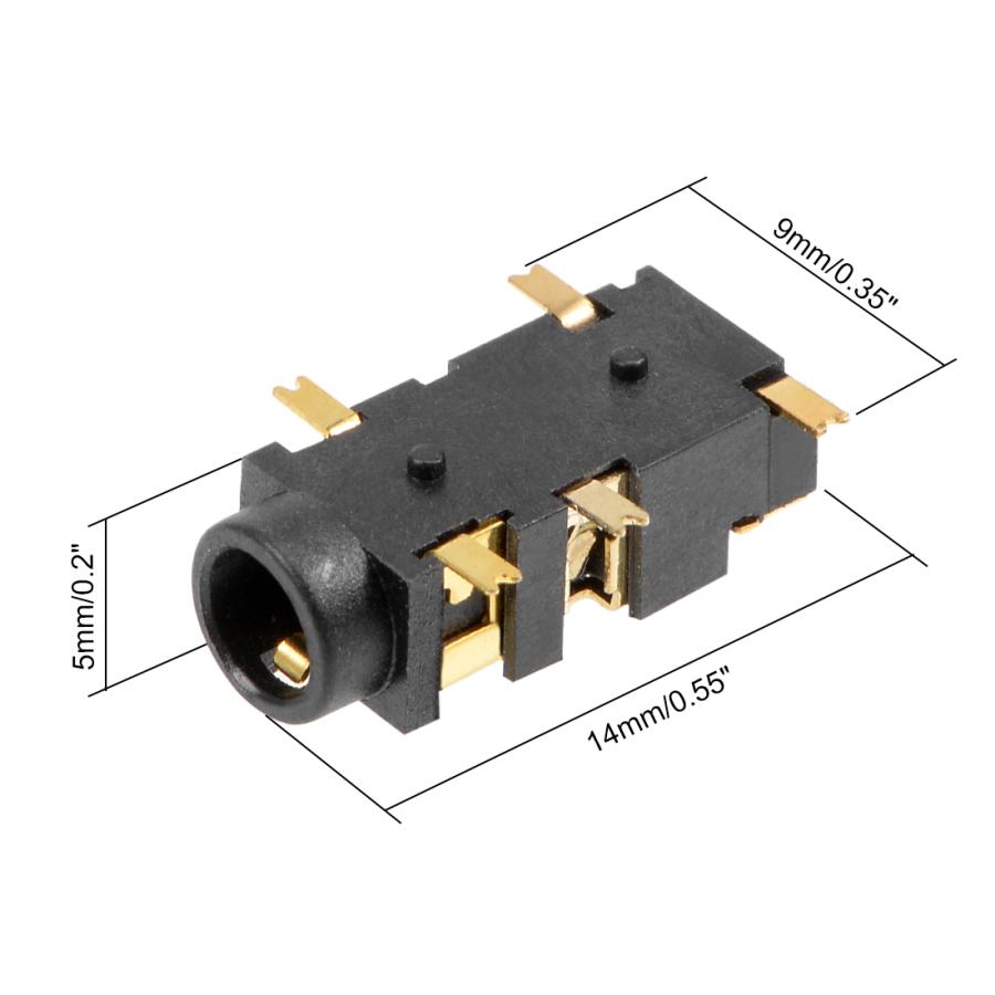 uxcell ソケットヘッドフォンステレオジャック 3.5mm PCBマウント 5
