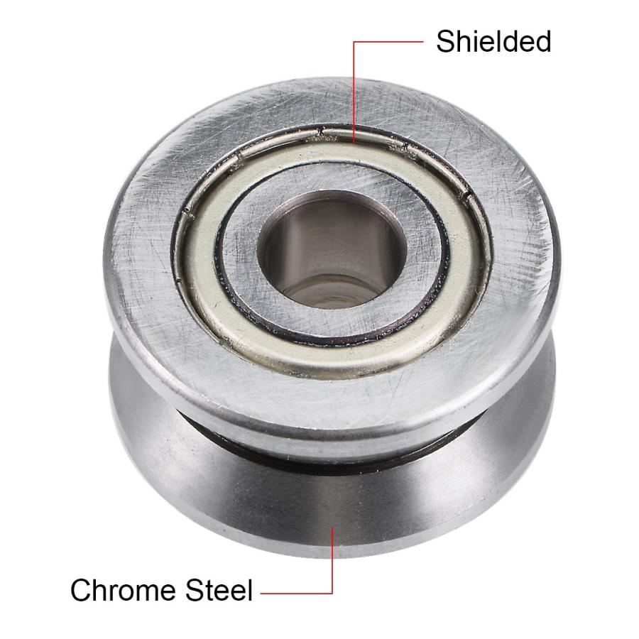 uxcell V溝ボールベアリング 12x41x20mm LV201ZZ ガイドプーリー