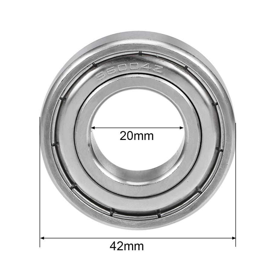 uxcell S6004ZZステンレススチールボールベアリング 20x42x12 mm