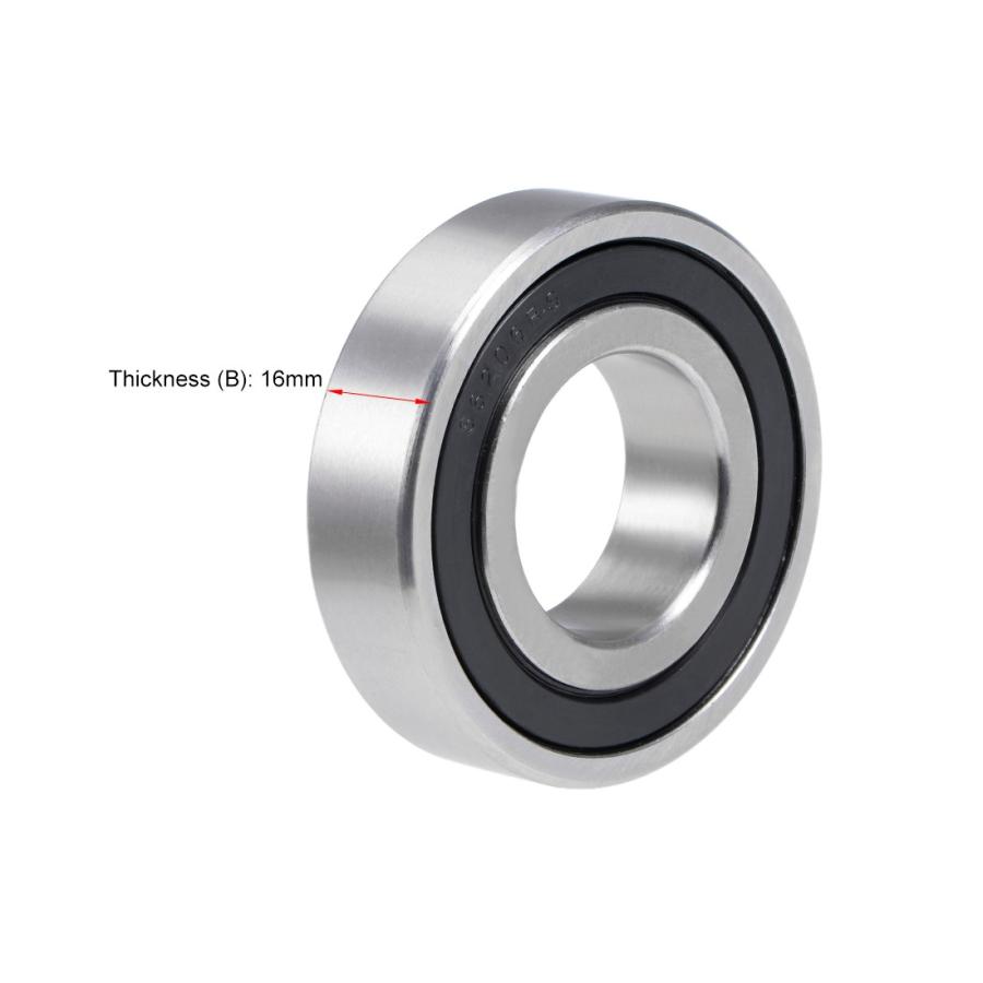 uxcell S6206-2RSステンレスボールベアリング 30x62x16mm ダブルシール