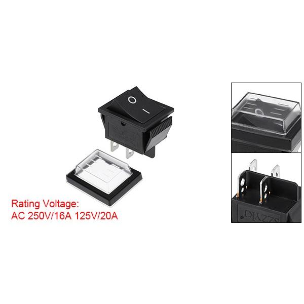 uxcell ロッカースイッチ AC250V/16A 125V/20A 防水ケース付き SPST単