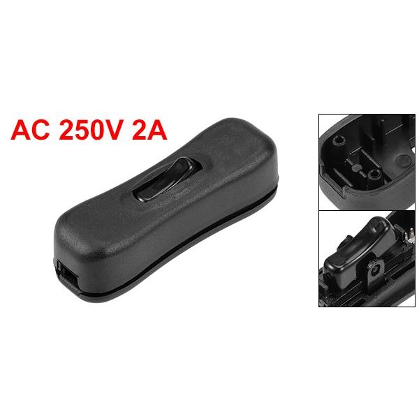 uxcell インラインコードスイッチ AC 250V 2A SPST ランプ用 ブラック
