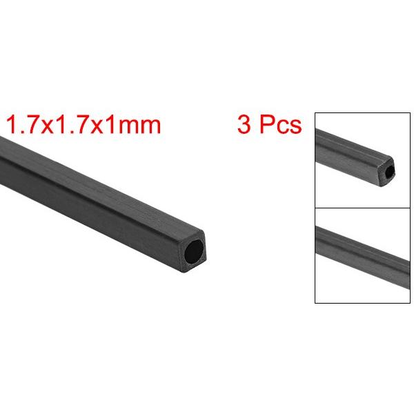 uxcell 炭素繊維チューブ スクエアチューブ 正方形チューブ カーボンファイバー 1.7x1.7x1mm内周 400mm全長 3個入り｜soten｜02