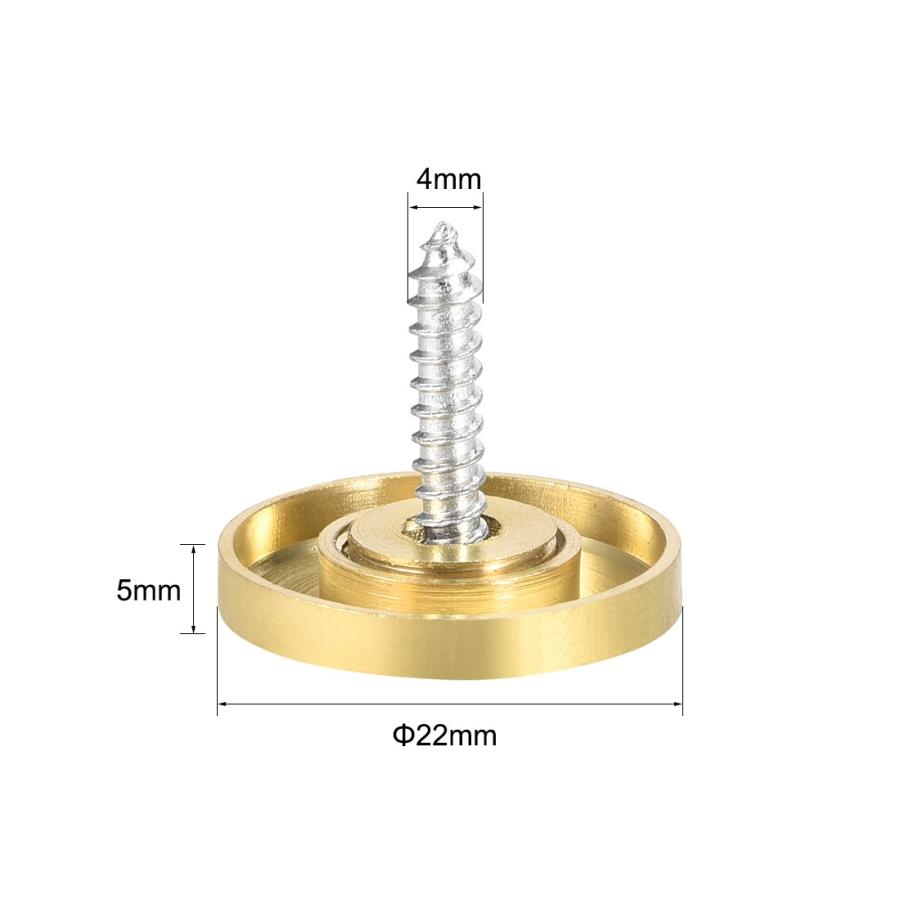 uxcell ミラーねじ ブラス製 ゴールドトーン 装飾スクリューカバー 22mmカバー径 2個入り｜soten｜03