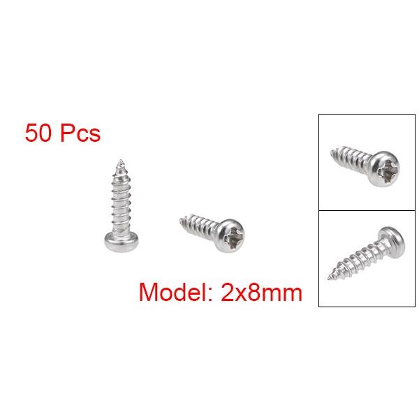 uxcell 2x8mm セルフタッピングねじ フィリップスパンヘッド 316ステンレス鋼材質 50個入り｜soten｜02