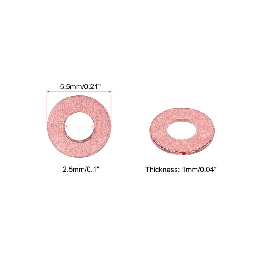 uxcell 絶縁ワッシャ 絶縁繊維ワッシャー 加硫繊維ワッシャー フォーム断熱ワッシ 2.5 x 5.5 x 1mm レッド 500個入り｜soten｜03