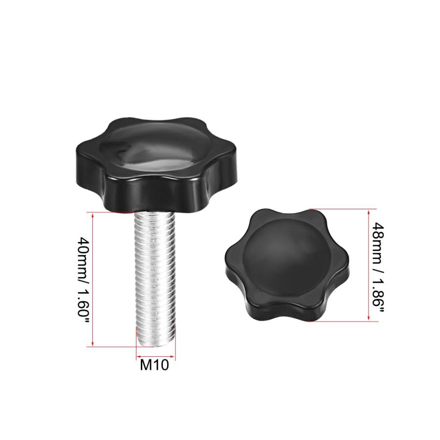 uxcell クランプねじノブ クランプつまみ スターノブ M10 x 40mm オス