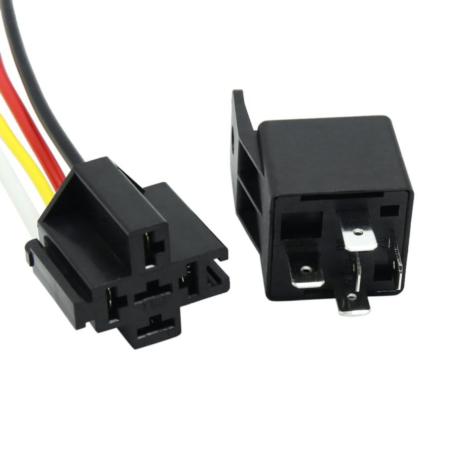uxcell リレー リレーソケット 車用リレー JD-2912 SPST 5極 40A DC48V