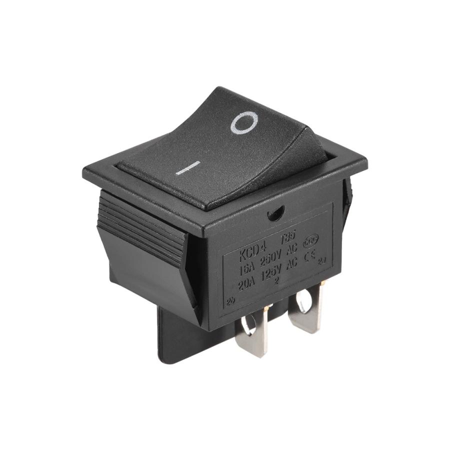 uxcell ロッカースイッチ プラスチック製 ブラック ボートトグル