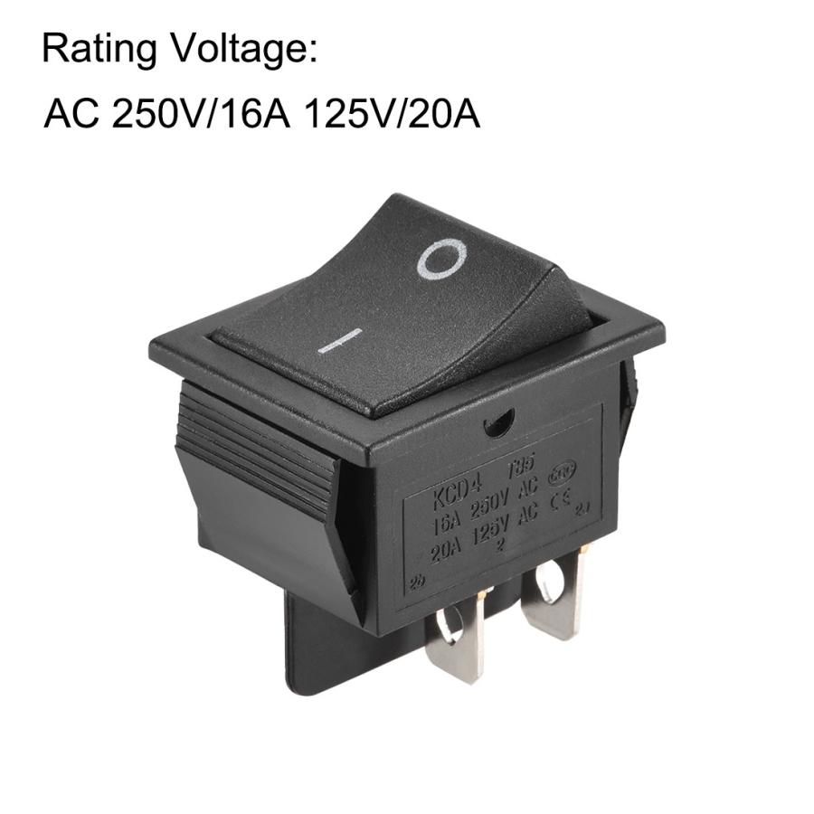 uxcell ロッカースイッチ プラスチック製 ブラック ボートトグル