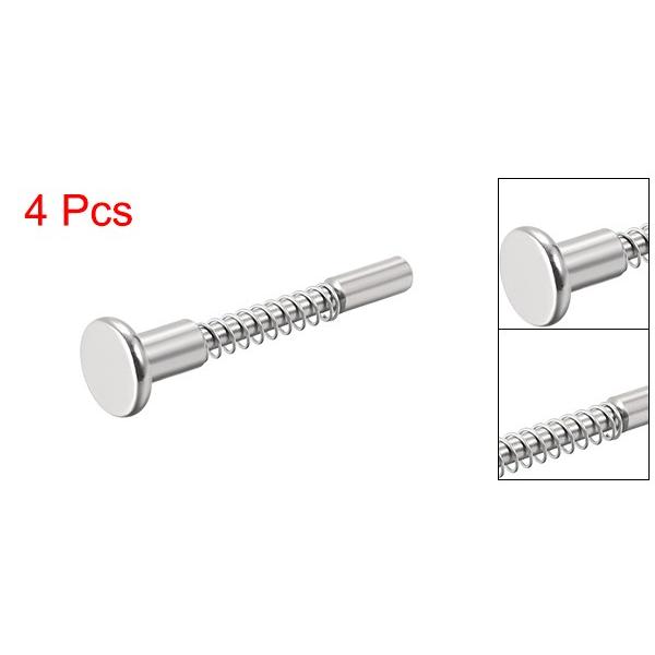 uxcell プランジャーラッチ ステンレス鋼 6mm径ヘッド 60mm さ ドアプランジャーラッチ スプリングラッチ 4個入り