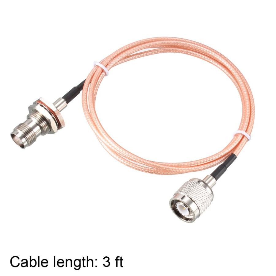 uxcell RG316 RF同軸ケーブルTNCオス-TNCメスバルクヘッドピグテール