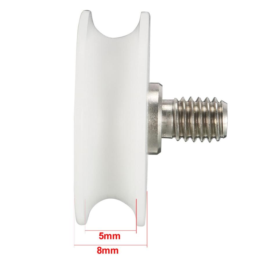uxcell ベアリングプーリー 22x8 mm V溝ネジ付き トラックガイド