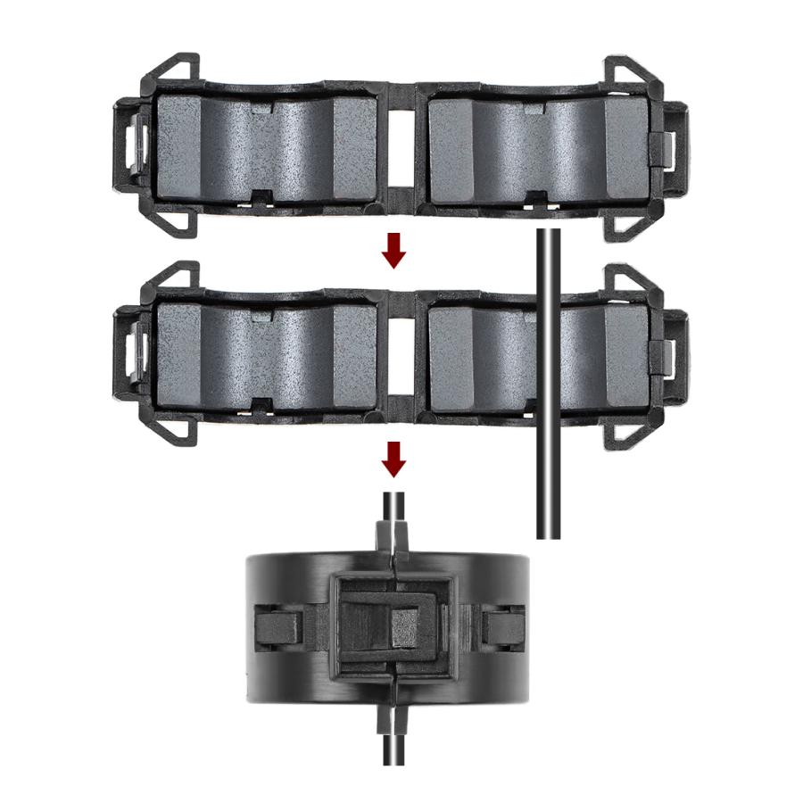 uxcell フェライトコアリングクリップオン RFI EMIノイズ抑制フィルターケーブルクリップ 5個 ブラック 15mm｜soten｜04