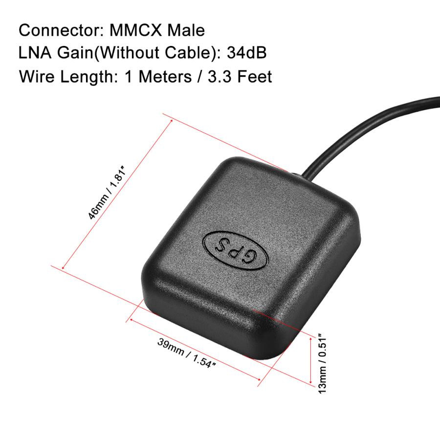 uxcell GPSアクティブアンテナMMCXオスプラグ 1 MワイヤーM 34dBアンテナコネクタケーブル 磁気マウント付き｜soten｜03