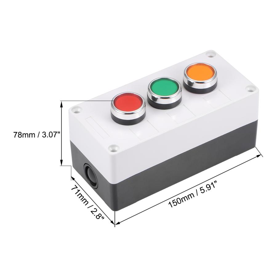 uxcell 押しボタンスイッチ ボックスモメンタリー NO NC 赤緑黄