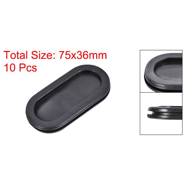 uxcell 楕円ゴム製グロメット ワイヤ保護 耐油性 アーマチュア 30x70mm