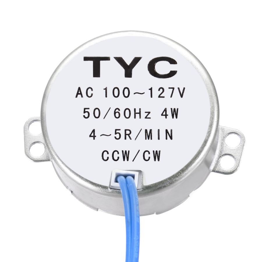 uxcell 同期モーター AC 100-127V 4W ダブルフラットシャフト CW/CCW 4