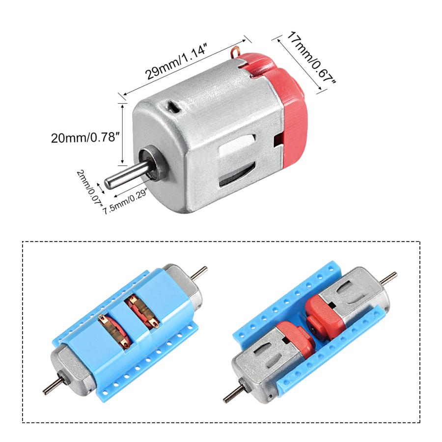uxcell DC 3V 130ミニモーターキット 30000RPM モーター固定