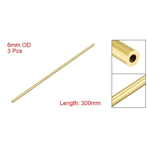 uxcell 真鍮丸管 300 mm長さ 1.5 mm壁厚さ シームレスストレートパイプチューブ 6mm外径 x 1.5mm壁厚,3個｜soten｜02