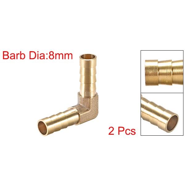 uxcell バーブ真鍮ホース継手 8mm 90度 エルボパイプコネクタ カプラー