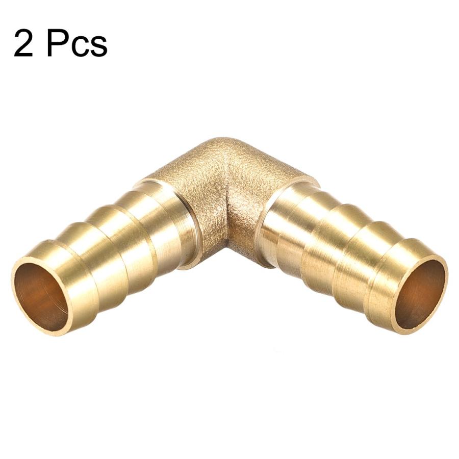 uxcell バーブ真鍮ホース継手 12mm 90度エルボパイプコネクタ カプラー