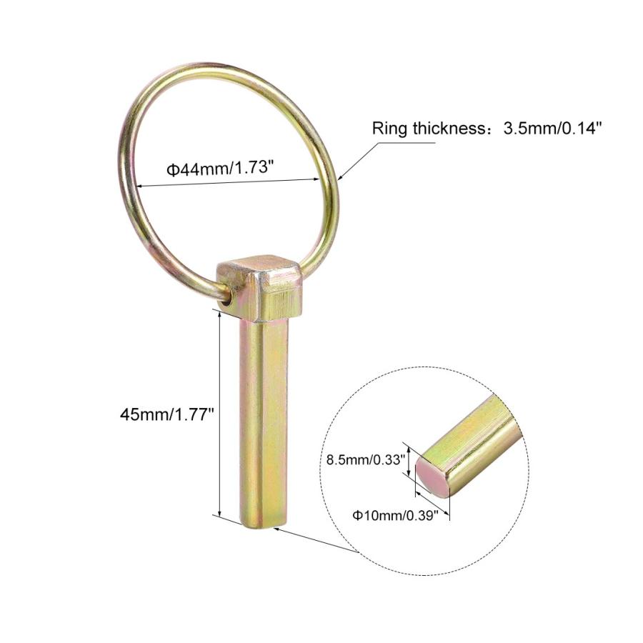 uxcell リング付きピンチ 10mmX45mm トレーラーピン品揃えキット ボートカヤックカヌートレーラートラクタートロリーホースボックス用 3個｜soten｜03