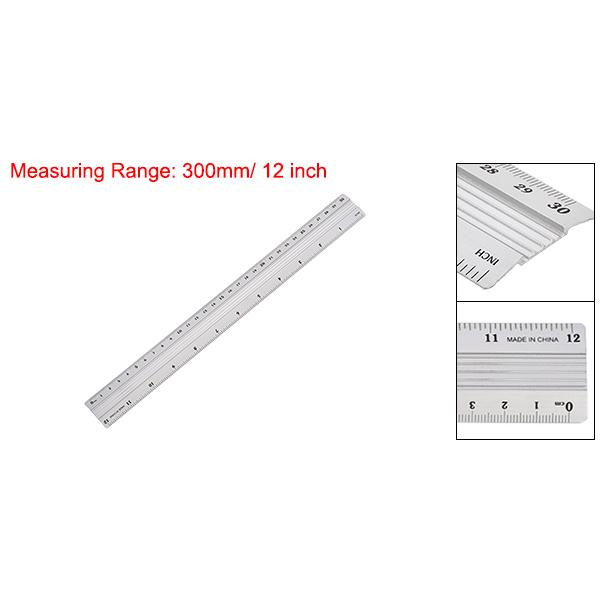 Uxcell アルミルーラー 測定範囲300mm 精密ベベルエッジ 金属定規メトリック インペリアルルーラー エンジニア製図縫製測定 シルバートーン Aux0932 ソウテン 通販 Yahoo ショッピング