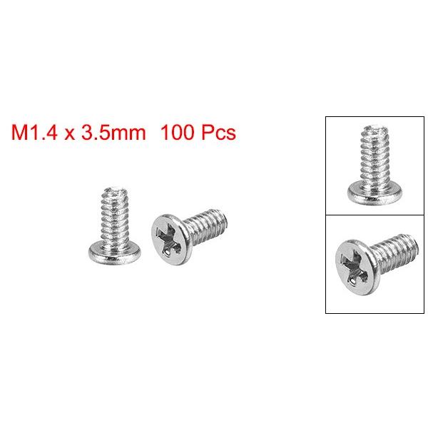uxcell ラップトップノートブックコンピューターのネジ M1.4x3.5mm プラスネジ ねじ頭2.5mm径 IBM  シルバートーン 100個｜soten｜02