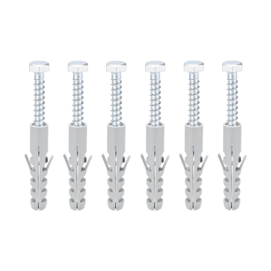 uxcell 拡張パイプ 12x60mmプラスチック アンカーボルト 柱コンクリート壁プラグ フレーム固定チューブ ネジ付き グレー 6個 a19112000ux0421 ソウテン