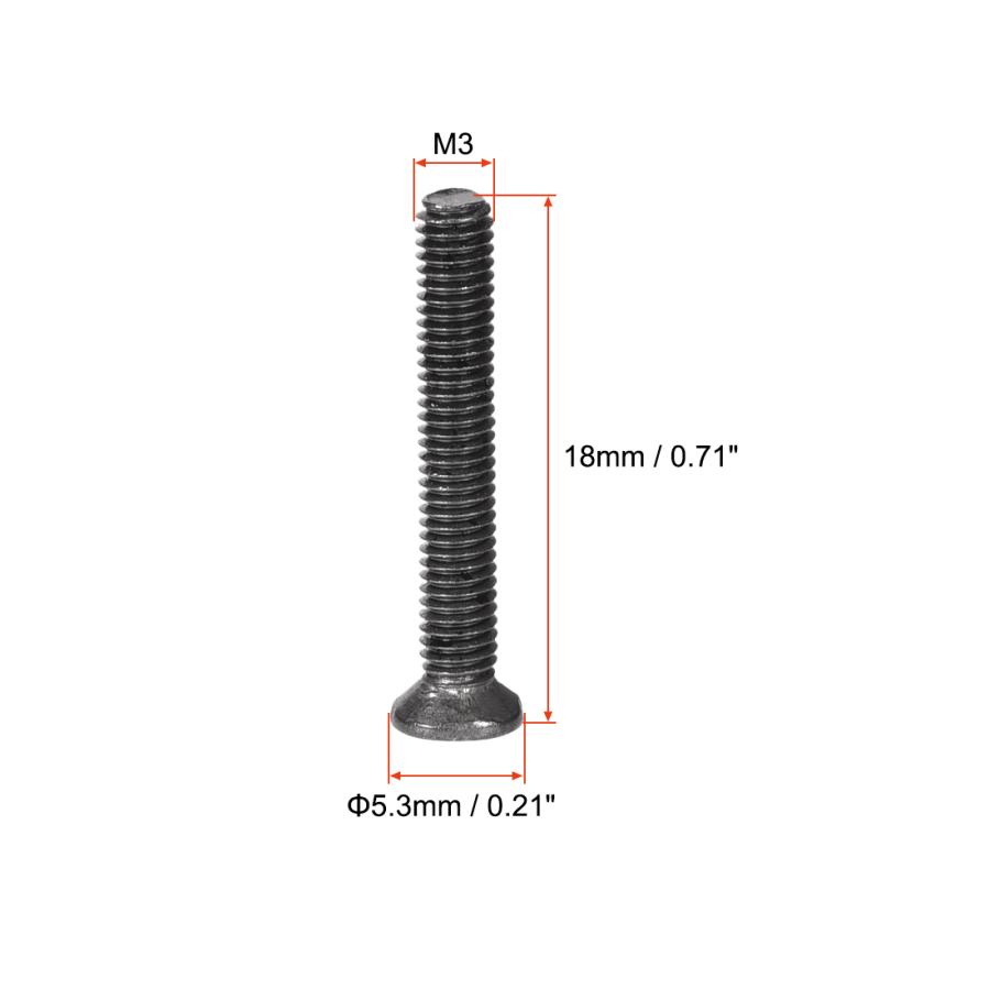 uxcell プラス皿ネジ プラスねじファスナー ブラック ラップトップ PC TV ファン オーディオ スイッチ M3 x 18mm 150個入り｜soten｜04