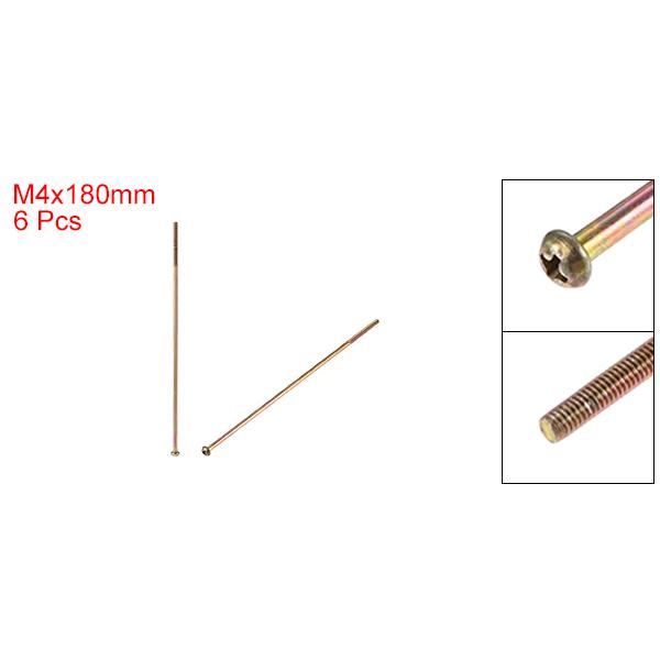 uxcell フィリップスパンヘッドボルトねじ ダブルベッド家具TVラック壁掛け用 オスねじ M4 x 180mm 6個入り｜soten｜02