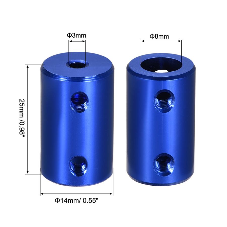 uxcell ボアリジッドカップリングセットスクリュー 3mm-8mm L25XD14