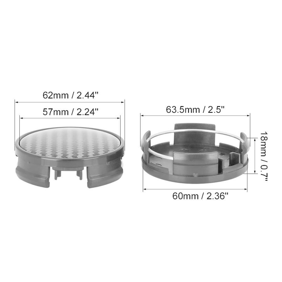 X AUTOHAUX 車のホイールハブキャップ 62 mm 4ラグ カーボンファイバーパターンステッカー付き ユニバーサル ブラック 2個 |  | 02