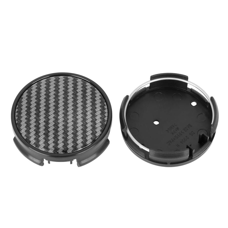 X AUTOHAUX 車のホイールハブキャップ 62 mm 4ラグ カーボンファイバーパターンステッカー付き ユニバーサル ブラック 2個 |  | 03