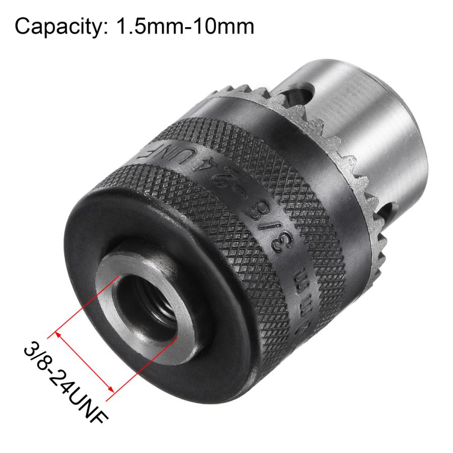 uxcell ドリルチャック 容量1.5-10mm ネジ3/8-24UNF 六角シャンク