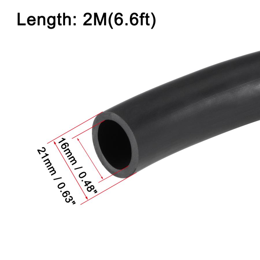 uxcell 潤滑油ホース 内径16mm x 外径21mm 全長2 M ゴム製