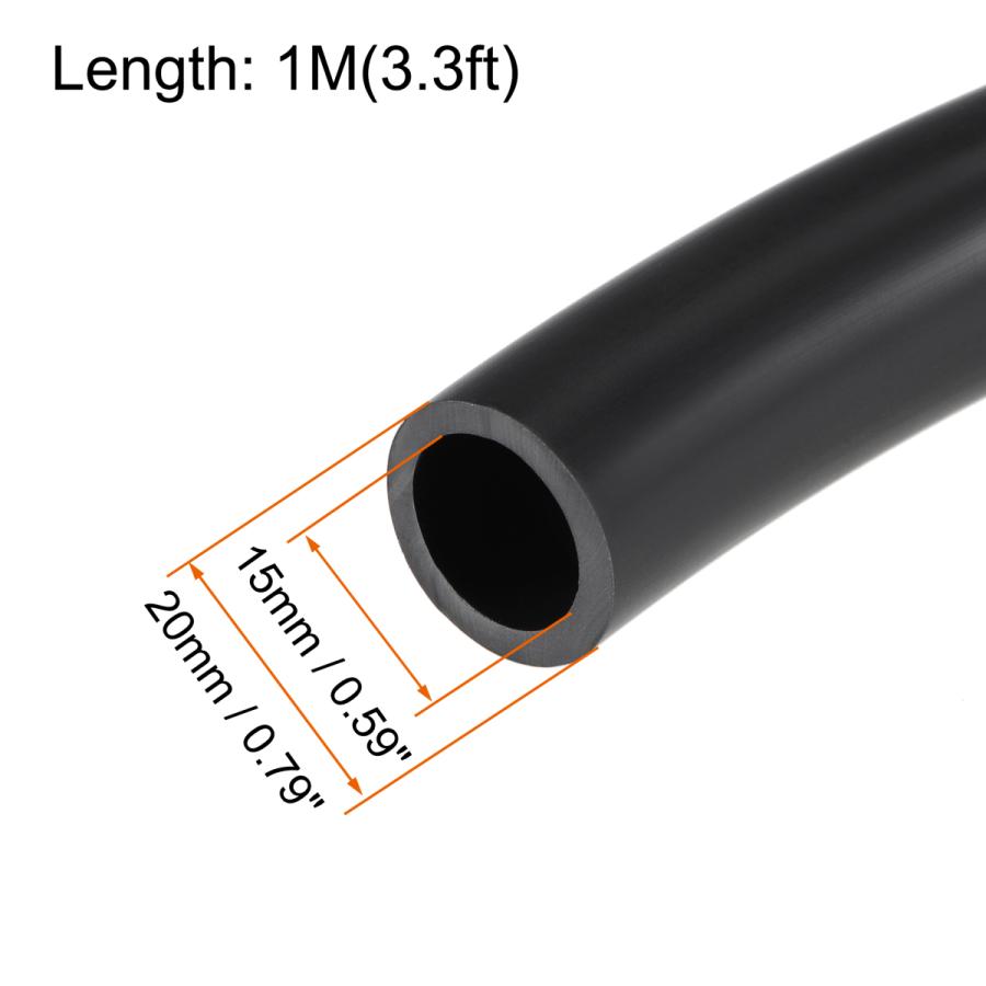 uxcell 潤滑油ホース 内径15mm x 外径20mm 全長1 M ゴム製 ウォーター