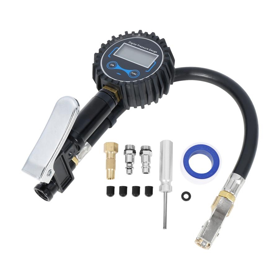 X AUTOHAUX トラックカーバイクインナーチューブ ポータブル タイヤインフレータ圧力計 200 PSI アメリカンタイプヨーロピアン