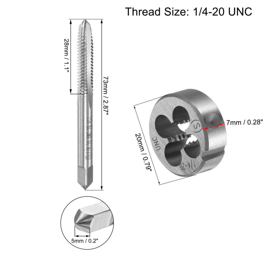 uxcell 1/4-20 UNCスレッドタップ ラウンド型 ダイストックハンドルレンチ 高速鋼製 20mmラウンドダイストックハンドルレンチ｜soten｜03