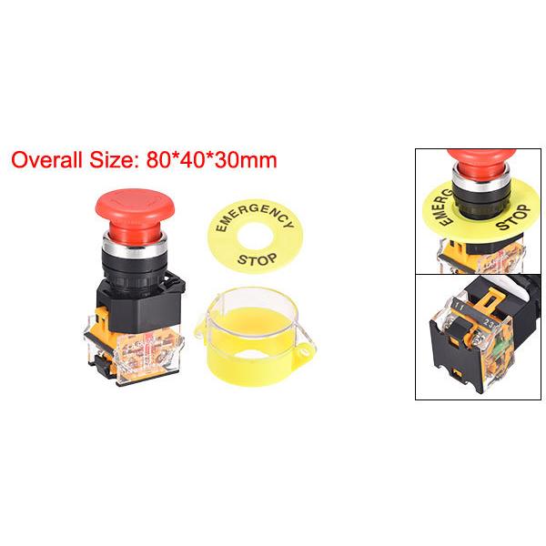 uxcell 取り付けラッチ 緊急停止プッシュボタンスイッチ 22 mm