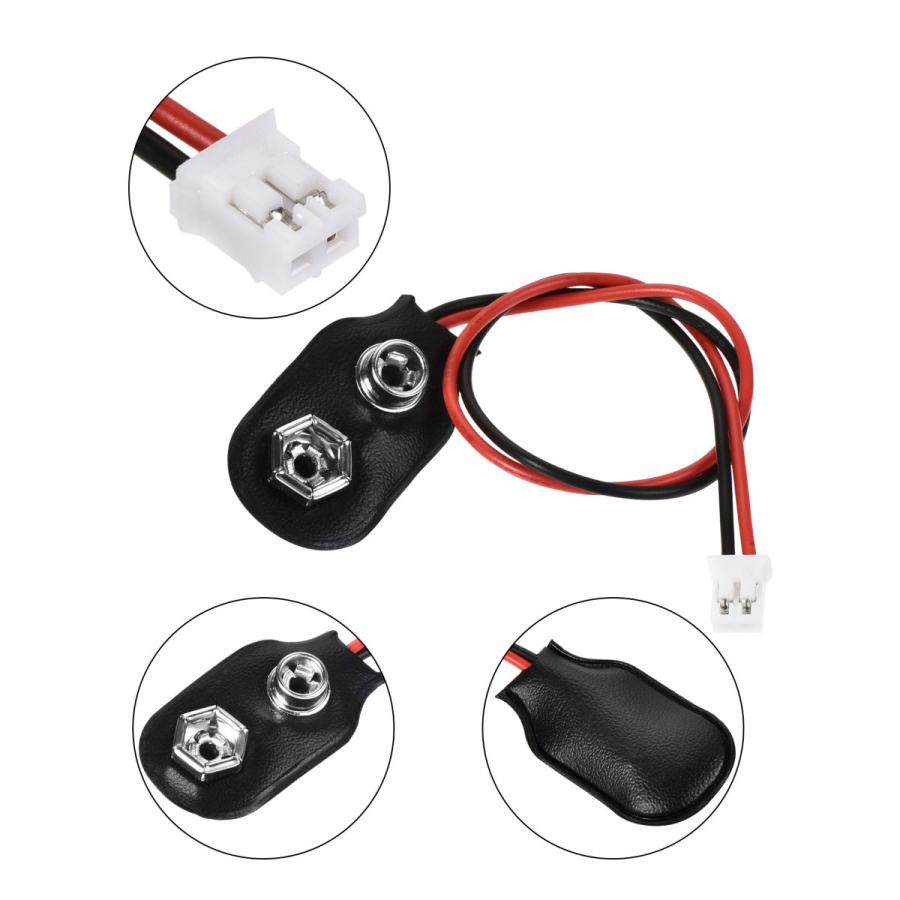 uxcell 9V電池スナップコネクター I タイプ-PH2.0 コネクタ テスト