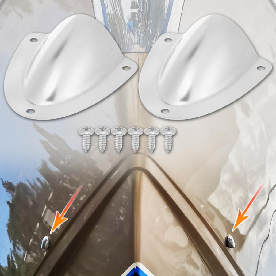 X AUTOHAUX ボートワイヤーカバー 58x55 mm 316ステンレス鋼 トランスデューサーケーブルカバー クラムシェルベントワイヤー