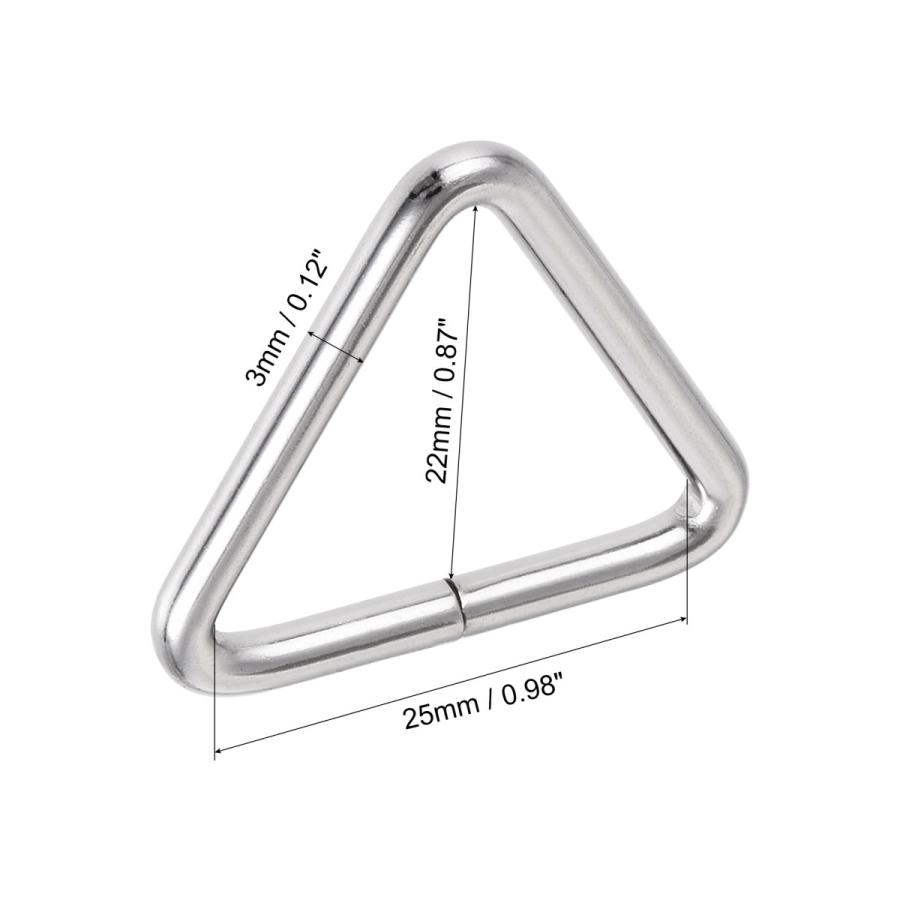 uxcell トライアングルリングバックル 金属 ストラップクラフト用 DIY用 25 mm内幅 20個｜soten｜03
