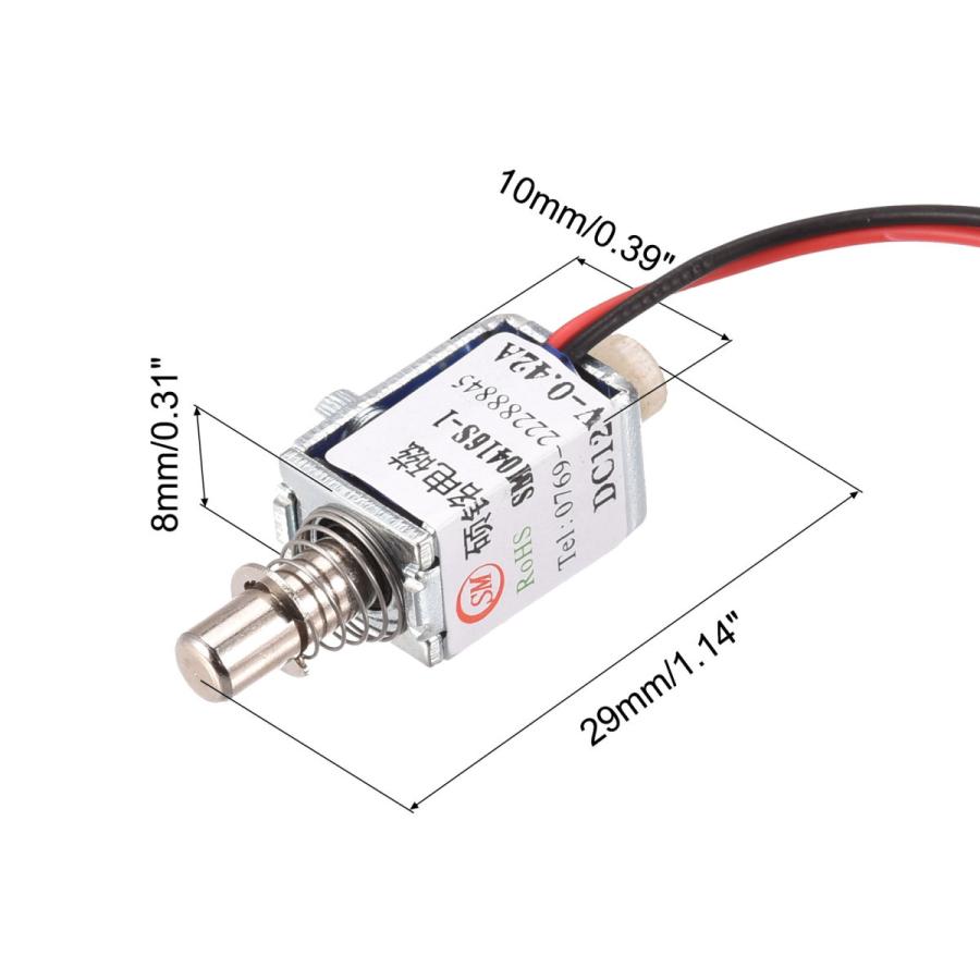 uxcell ソレノイド ミニ電磁弁 電磁ソレノイド プッシュプルタイプ